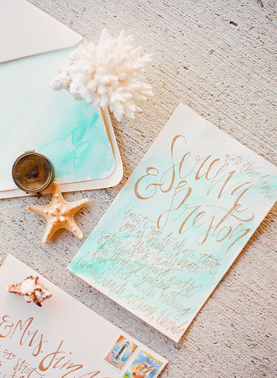 sea-inspired wedding invitations